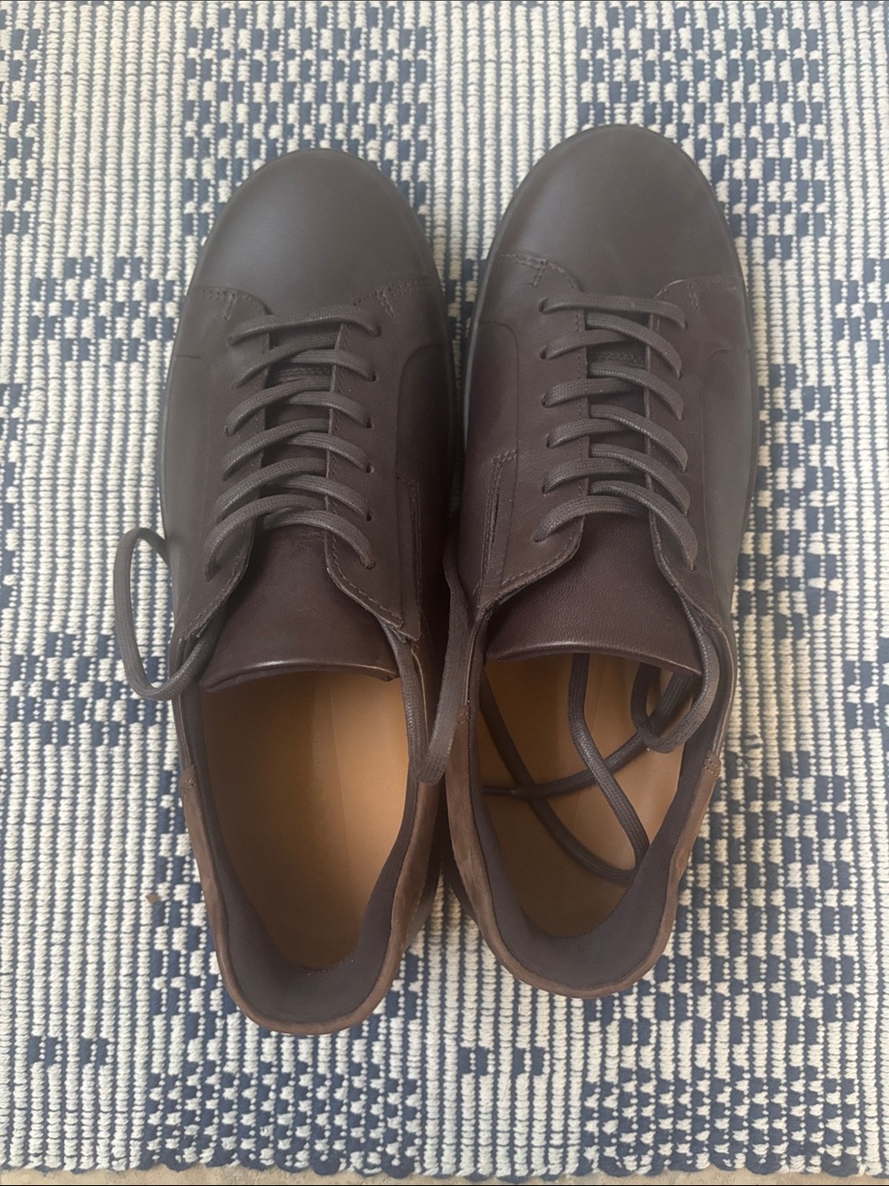Men’s ECCO Dark Brown Leather Lace-Up Sneakers - Picture 3 of 3